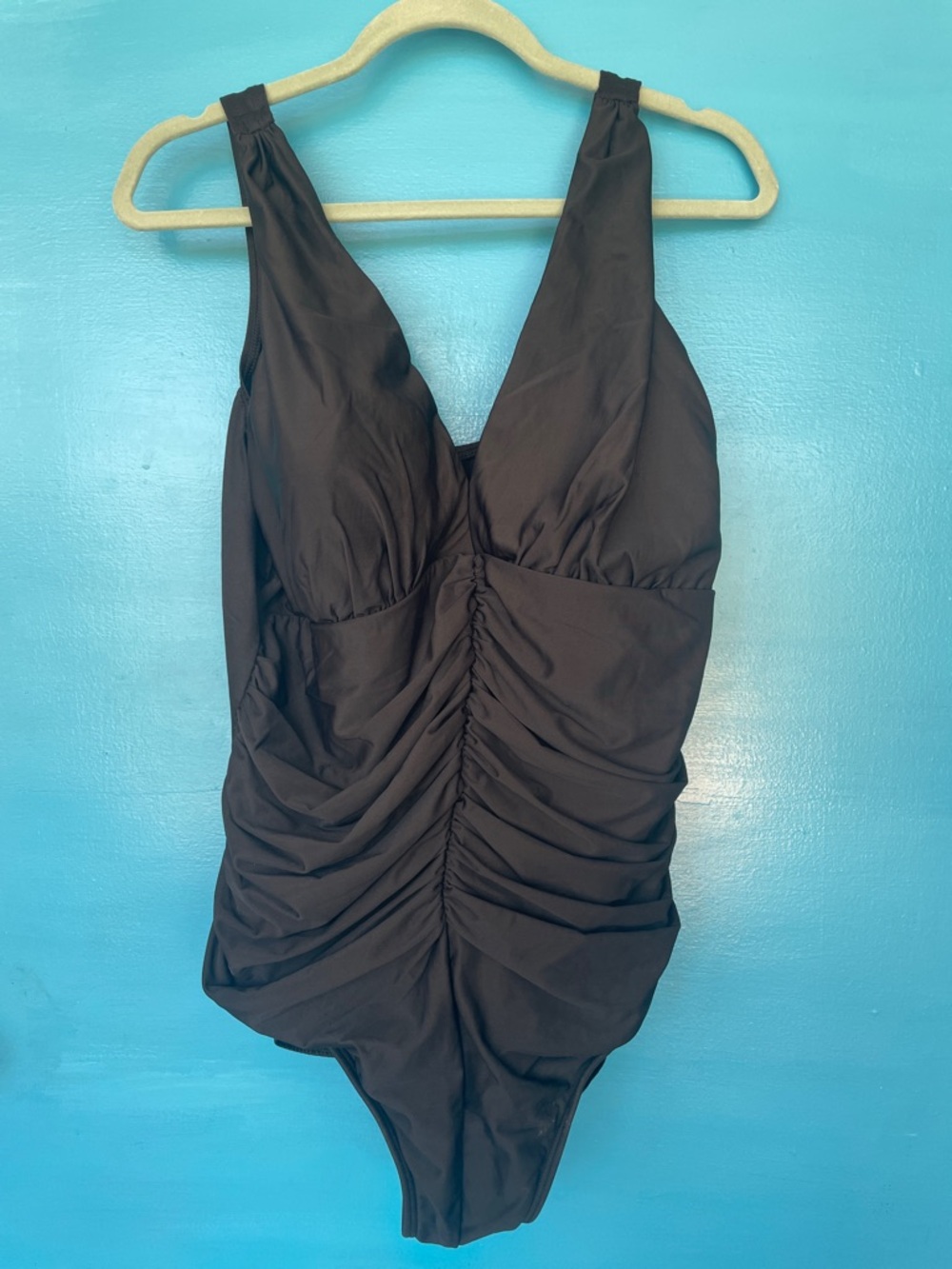 Miraclesuit Black Ruched One-Piece Swimsuit NWOT SZ 22W